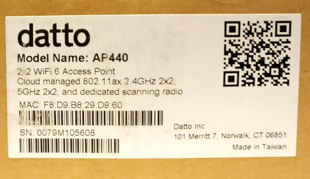 datto Model AP440 2X2 Wifi 6 Access Point Module Cloud Managed DATTO