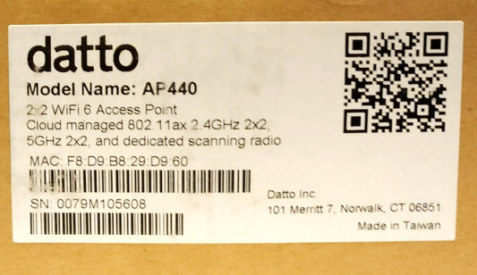 datto Model AP440 2X2 Wifi 6 Access Point Module Cloud Managed DATTO