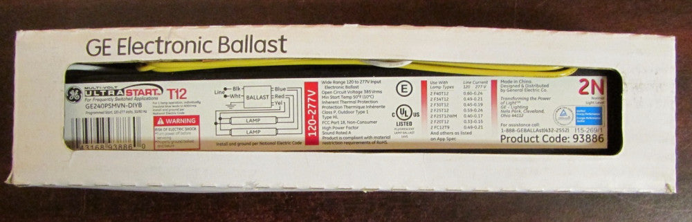GENERAL ELECTRIC GE GE240PSMVN DIYB T12 Ultra Start 2N Electric Ballast 