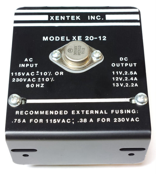 XENTEK MODEL XE 20-12 POWER SUPPLY Input 115-230 VAC Output 11-13 VDC