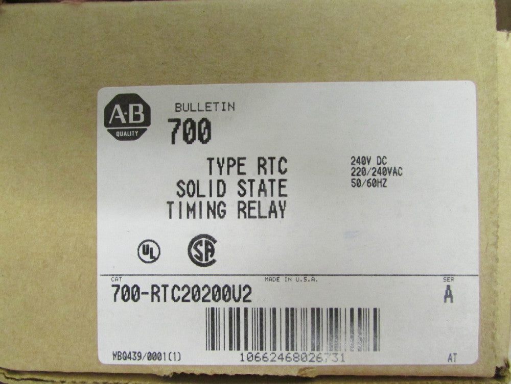 Allen Bradley Type Rtc 240Vdc 220-240 Vacuum Timing Relay