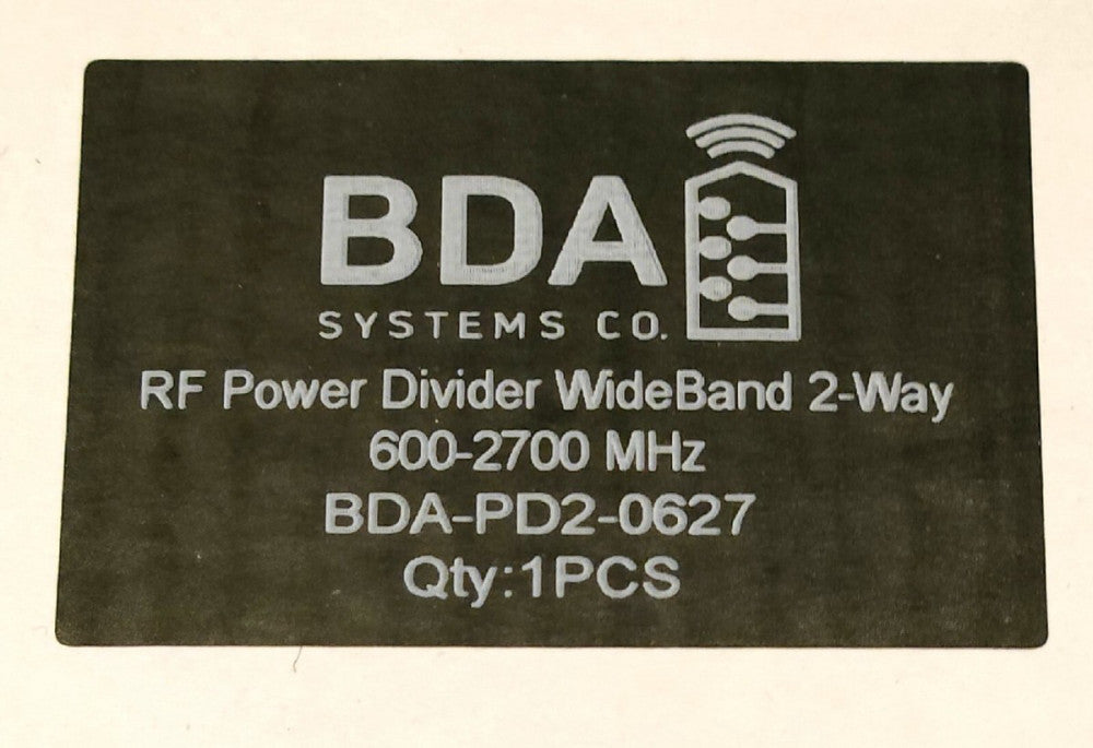 BDA BDA PD2 0627 Wide Band 2 Way RF POWER DIVIDER