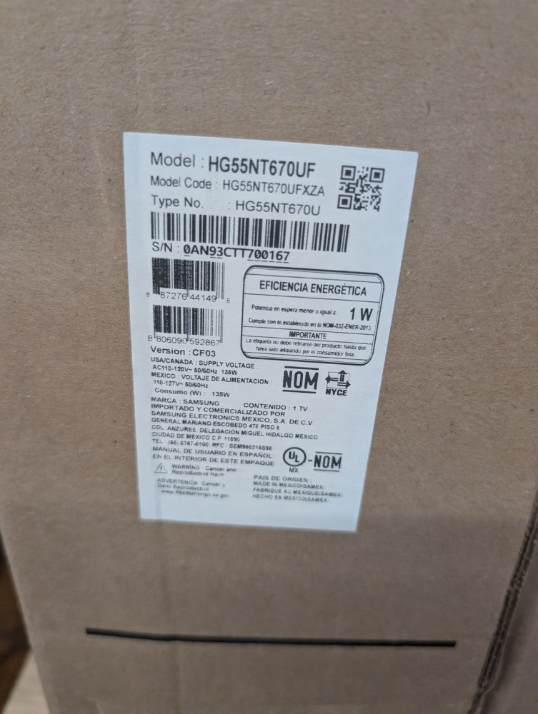 New, Samsung, HG55NT670UF, 55" 4K UHD Hospitality Display