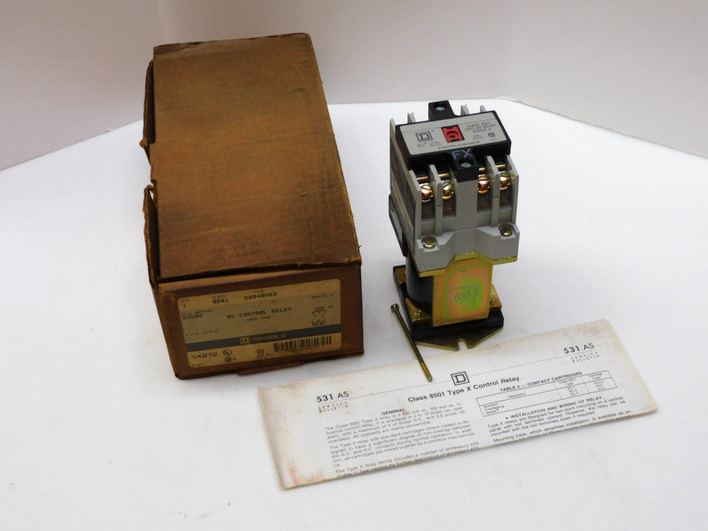SQUARE D 8501 XDO40V53 DC CONTROL RELAY 24VDC