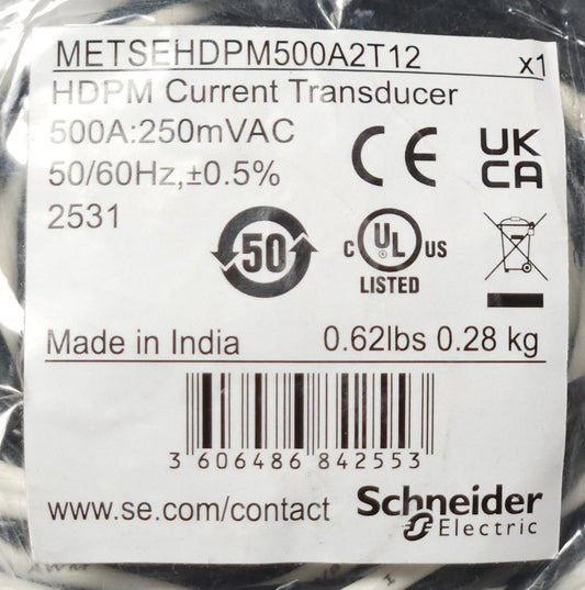 SCHNEIDER ELECTRIC METSEHDPM500A2T12 HDPM6000 POWERLOGIC HDPM Current Transducer