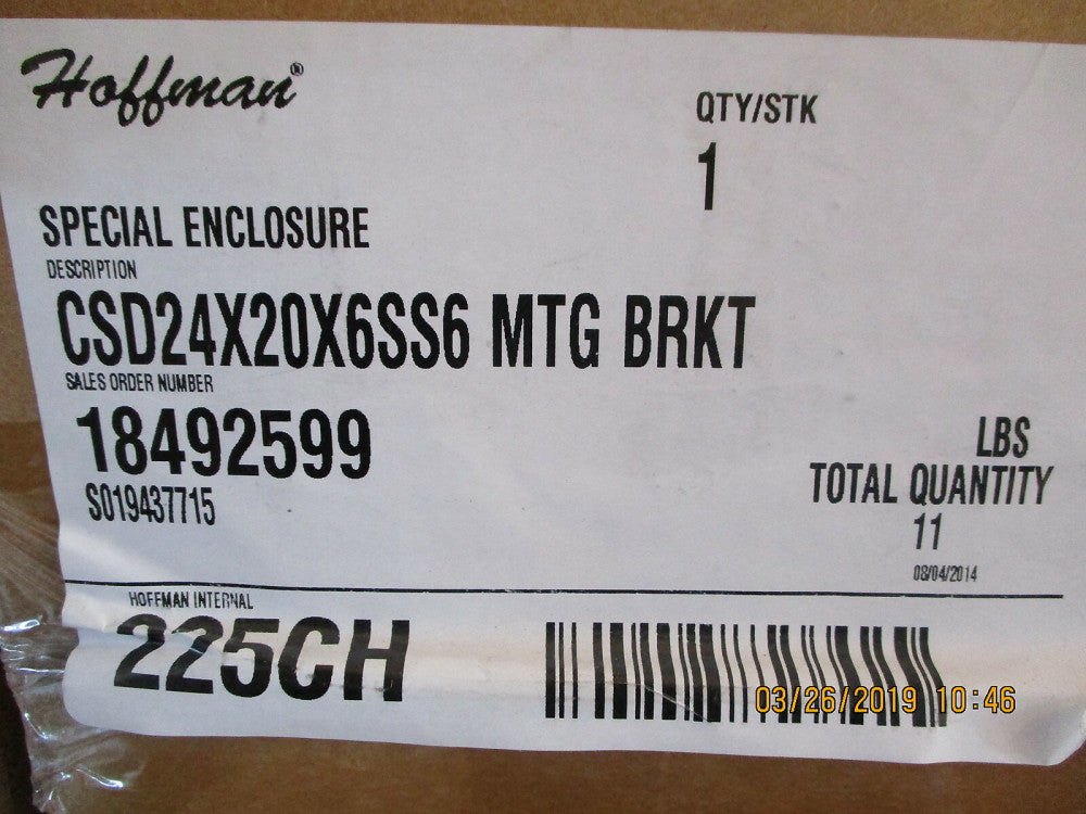 CSD24206SS6 Hoffman CSD24206SS6 Type 4X Concept Stainless Steel One BRAND NEW!