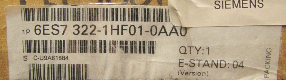 SIEMENS SM322 SIMATIC Relay Output Module 6ES7 322 IHF01 0AA0 