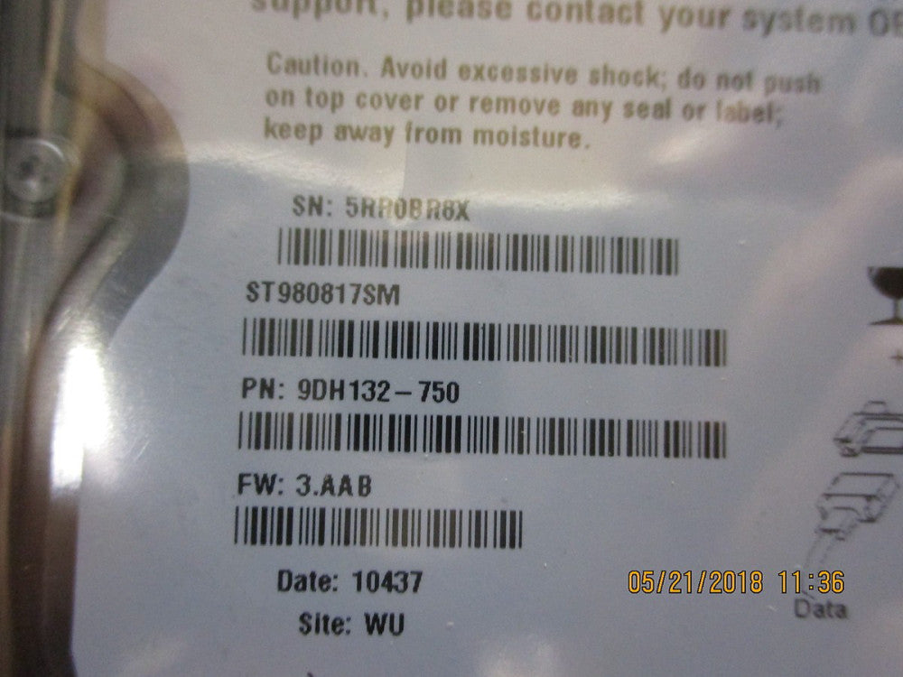 ST980817SM Seagate EE25.2 9DH132-750 FW:3.AAB WU 80gb 2.5" Sata Hdriv Brand New!