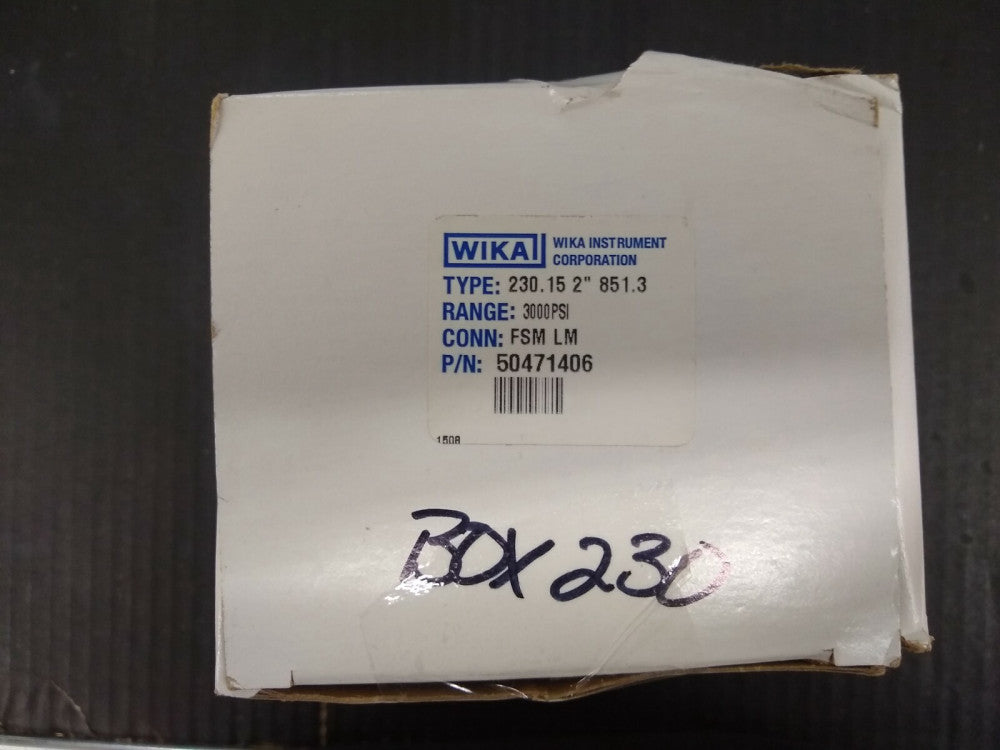 New, Wika, 230.15-2-LM-FSM-0-3000-851.3, SS Switch Gauge, FSM, LM, PSI 0-3000