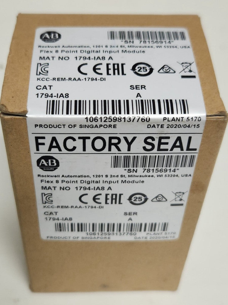 SEALED ALLEN BRADLEY 1794 IA8 Flex I/O 120 VAC Input Module 8 Point 1794-IA8