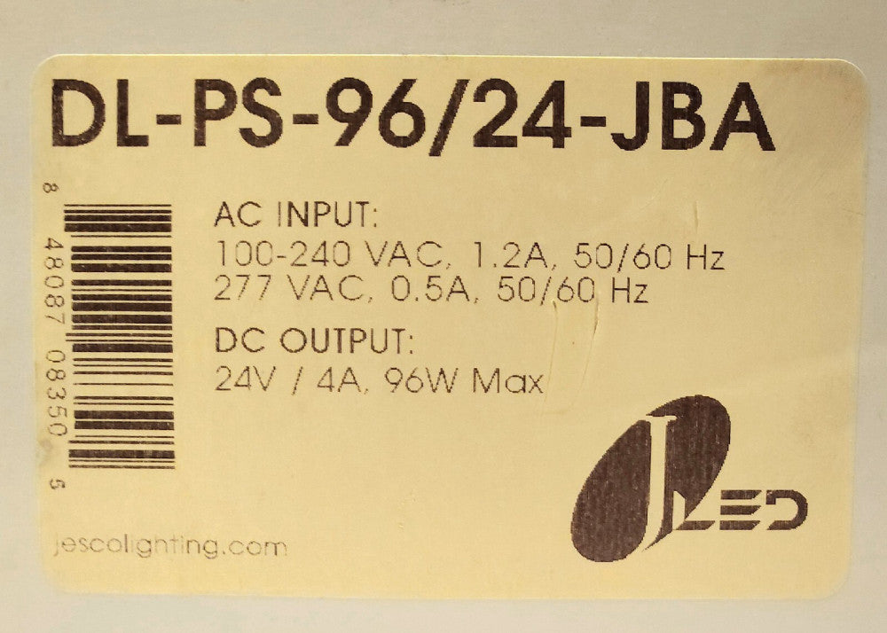JESCO JLED DL PS 96/24 JBA Outdoor Rated LED Power Supply Input 100-240 VAC