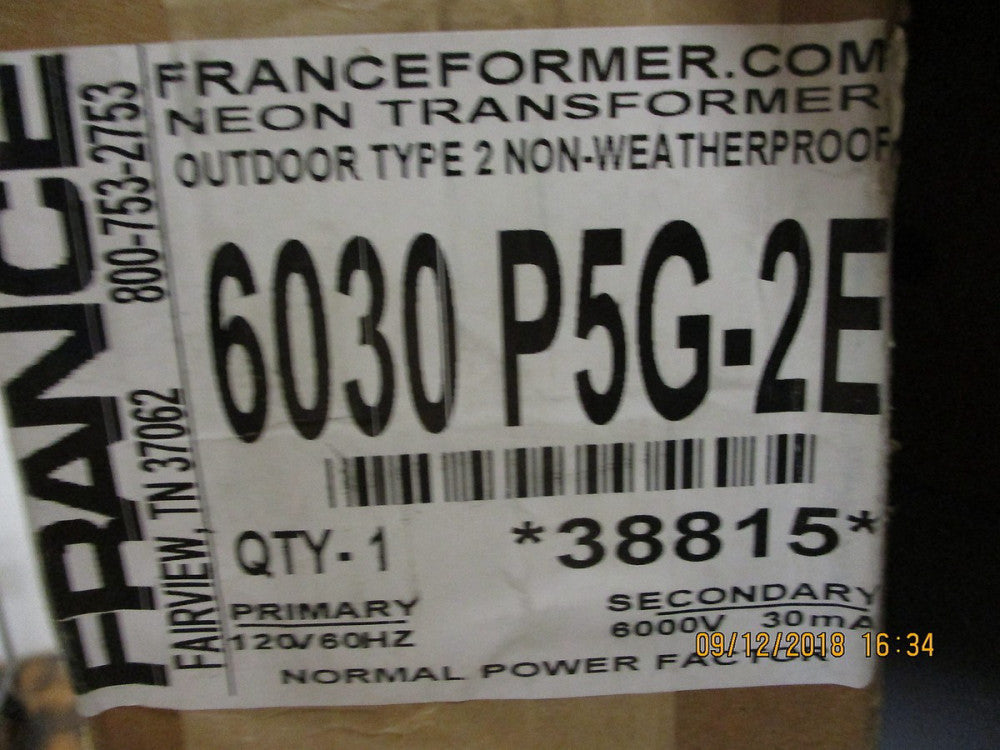 38815 France Sign 120V/6000V - Neon Transformer BRAND NEW!