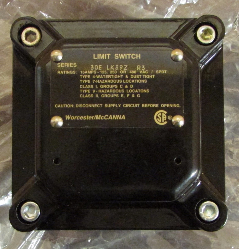 WORCESTER MCCANNA Hazardous Location Limit Switch 30E LK392 R3