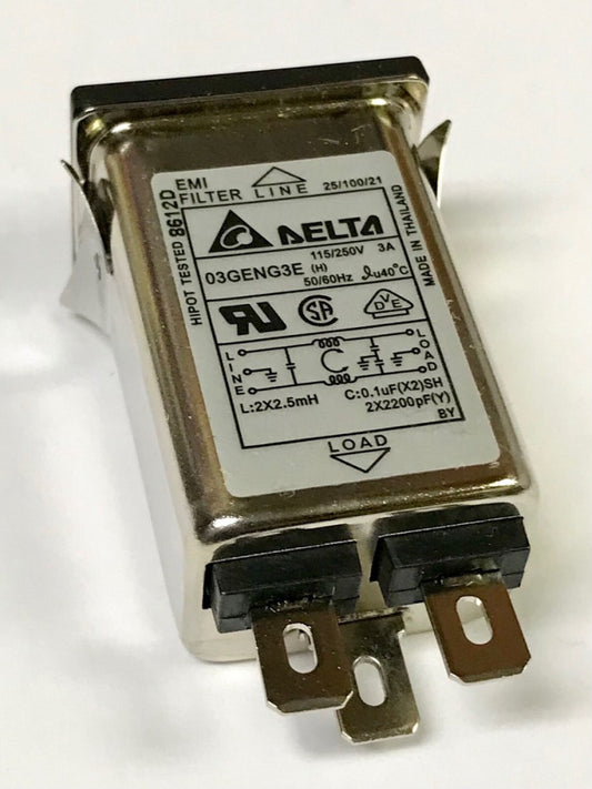 DELTA 03GENG3E (H) 8612D EMI Filter 115/250V 3 AMP 332/801223