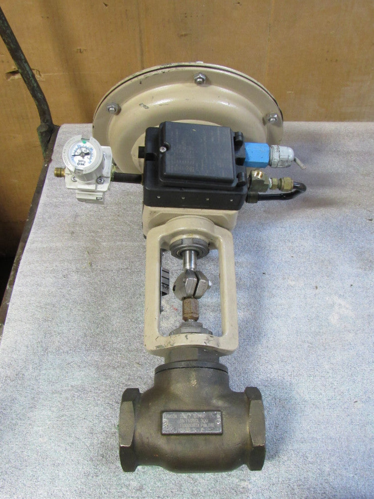 SAMSON ACTUATOR CONTROL VALVE 3277 CL300 1-1/2"NPT B148 W/ POSITIONER 3760