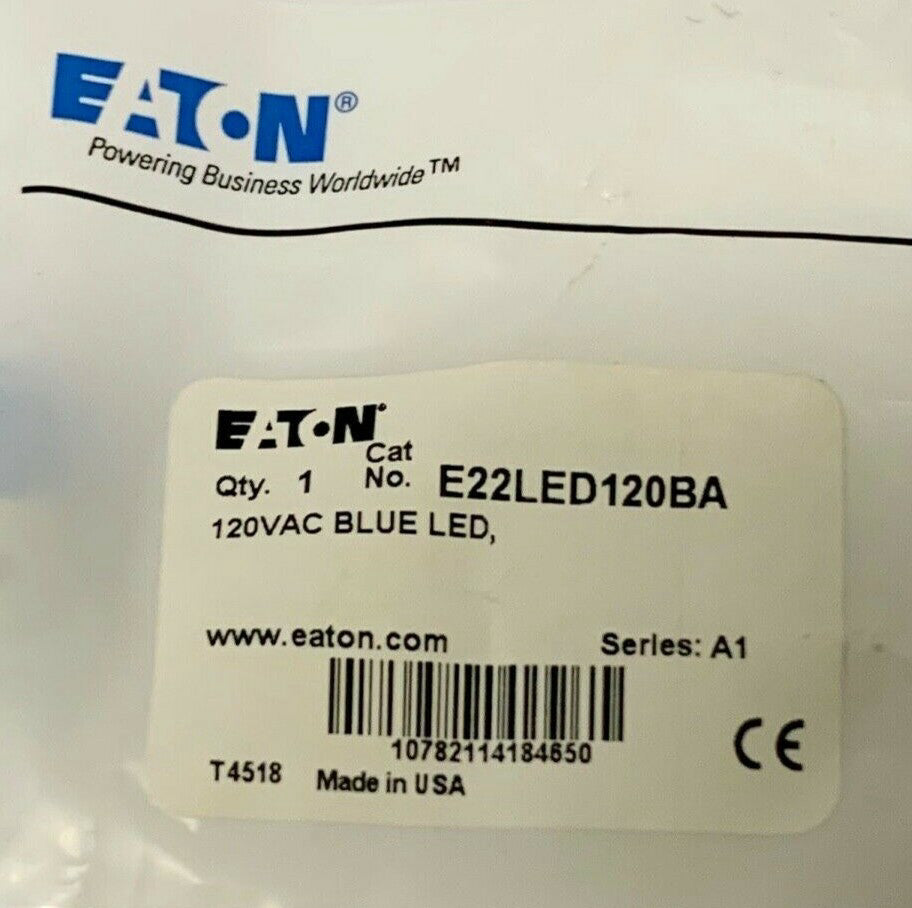 EATON CUTLER HAMMER E22LED120BA 120 VAC BLUE LED LAMP BULB