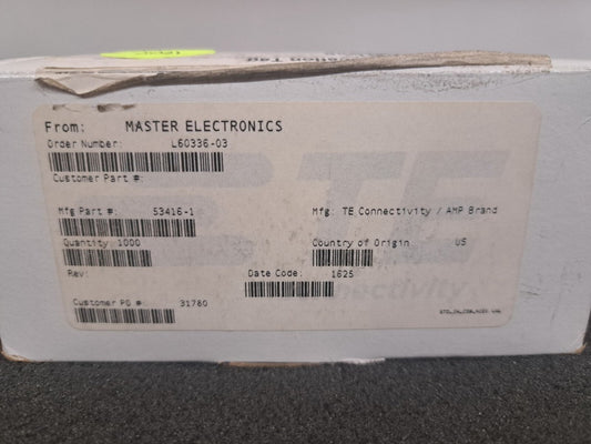 New, AMP/Tyco, 53416-1, CONN RING CIRC 14-16AWG #6 CRIMP, Box of 1000