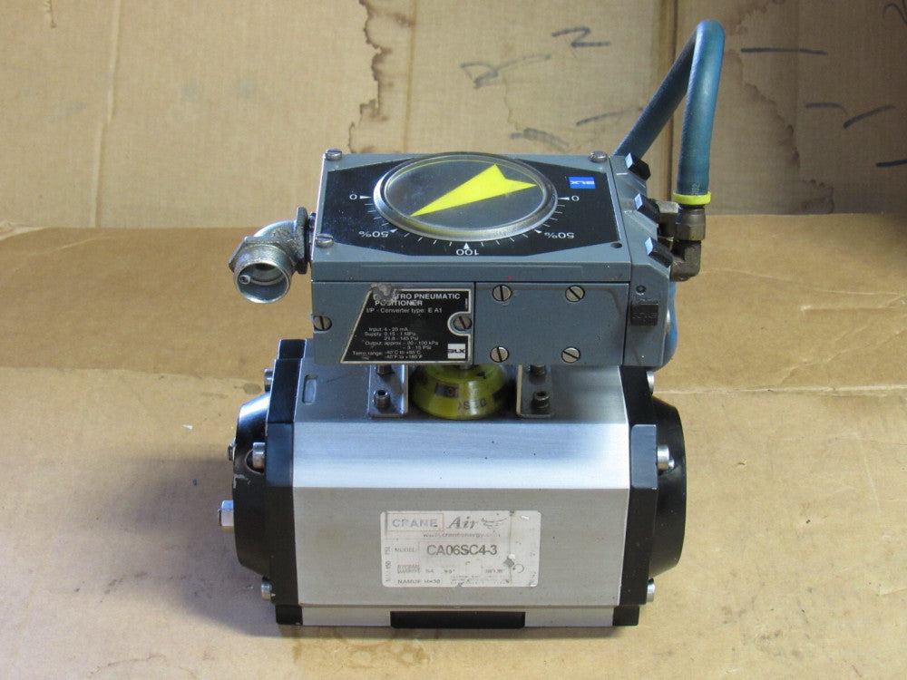 CRANE AIR ACTUATOR CA06SC4-3 W/ BLX POSITIONER EA1 - USED
