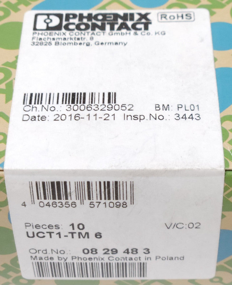SEALED BOX OF 10 PHOENIX CONTACT UCT1 TM 6 Terminal Marker CARD for Wire Termina