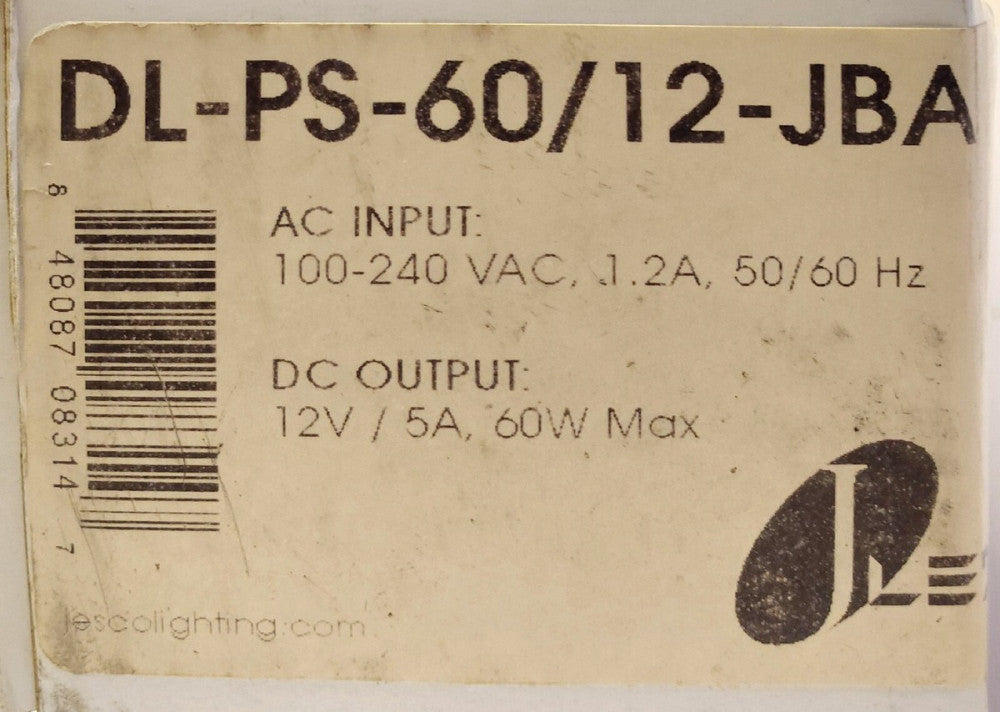 JESCO JLED DL PS 60/12 JBA Outdoor Rated LED Power Supply Input 100-240 VAC