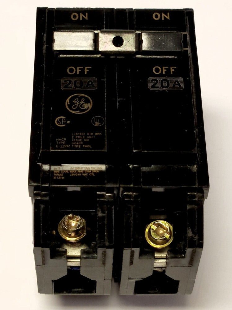 GENERAL ELECTRIC THQL2120 2 Pole 20 AMP Type THQL HACR Circuit Breaker 120 240V