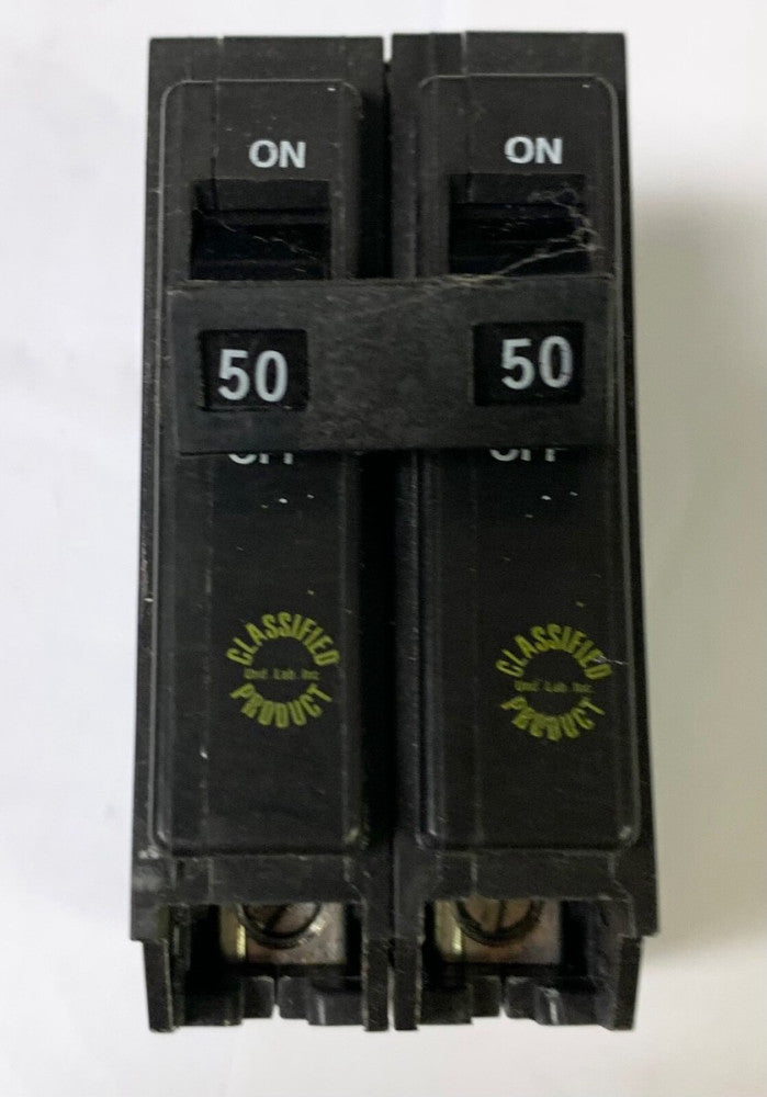 EATON CUTLER HAMMER CHQ250 2 Pole 50 AMP Type CHQ Circuit Breaker