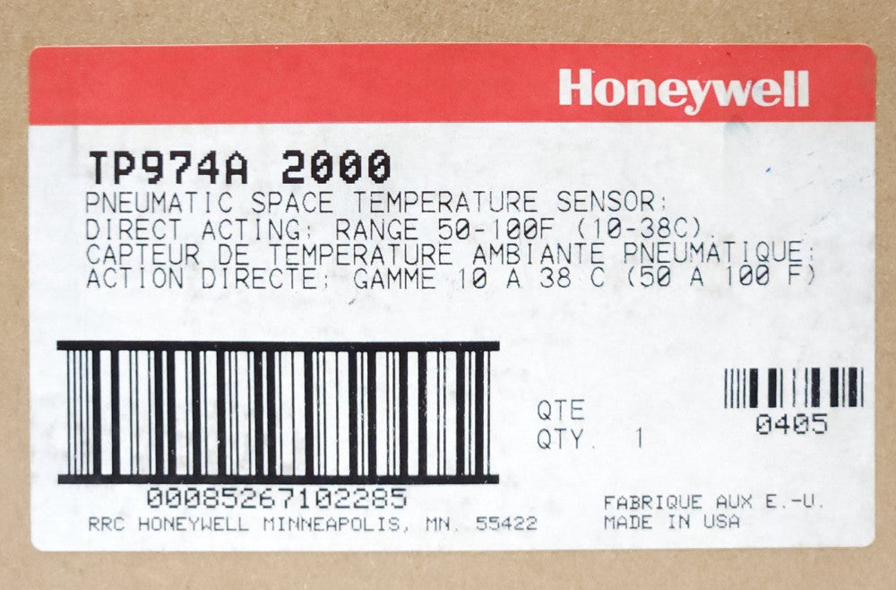 HONEYWELL TP974A 2000 Pneumatic Space Temperature Sensor 50-100 F 10-38 C