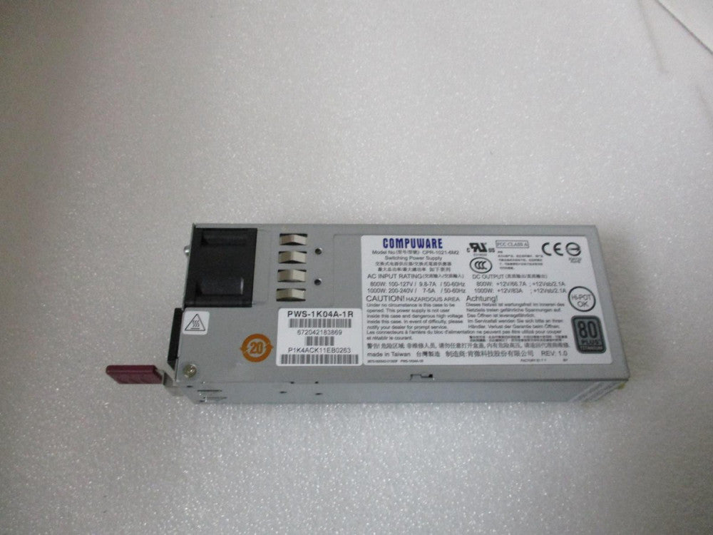 COMPUWARE CPR-1021-6M2 80 PLUS 1000W SWITCHING POWER SUPPLY PWS-1K04A-1R