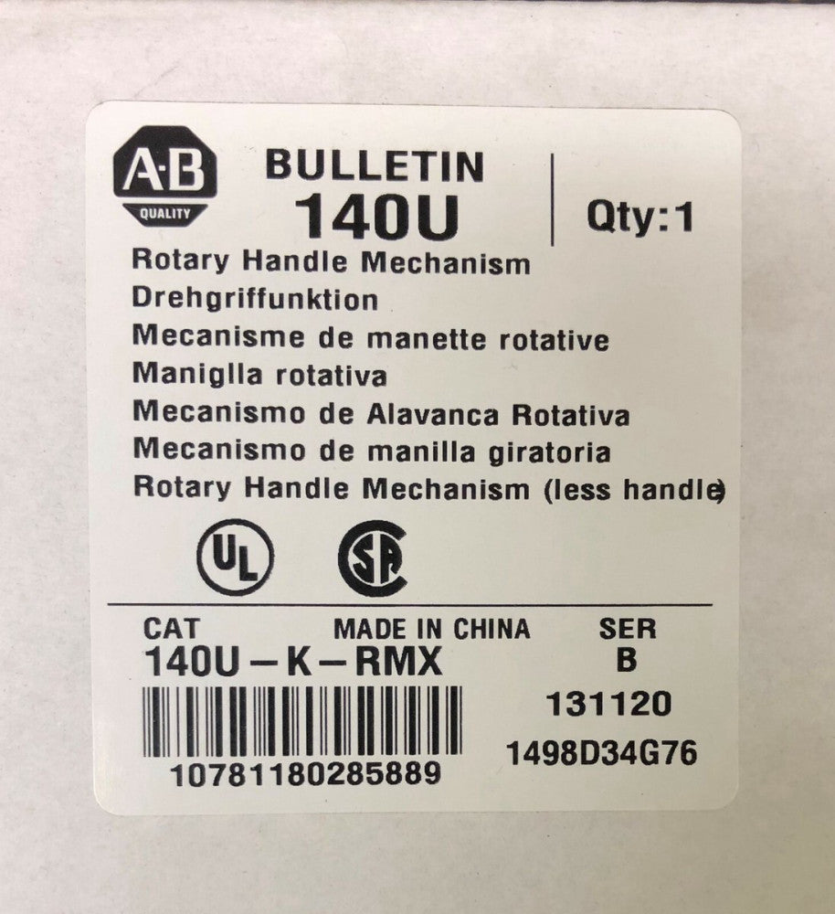 ALLEN BRADLEY EATON 140U K RMX K Frame Breaker KD HKD Rotary Handle 1498D34G76