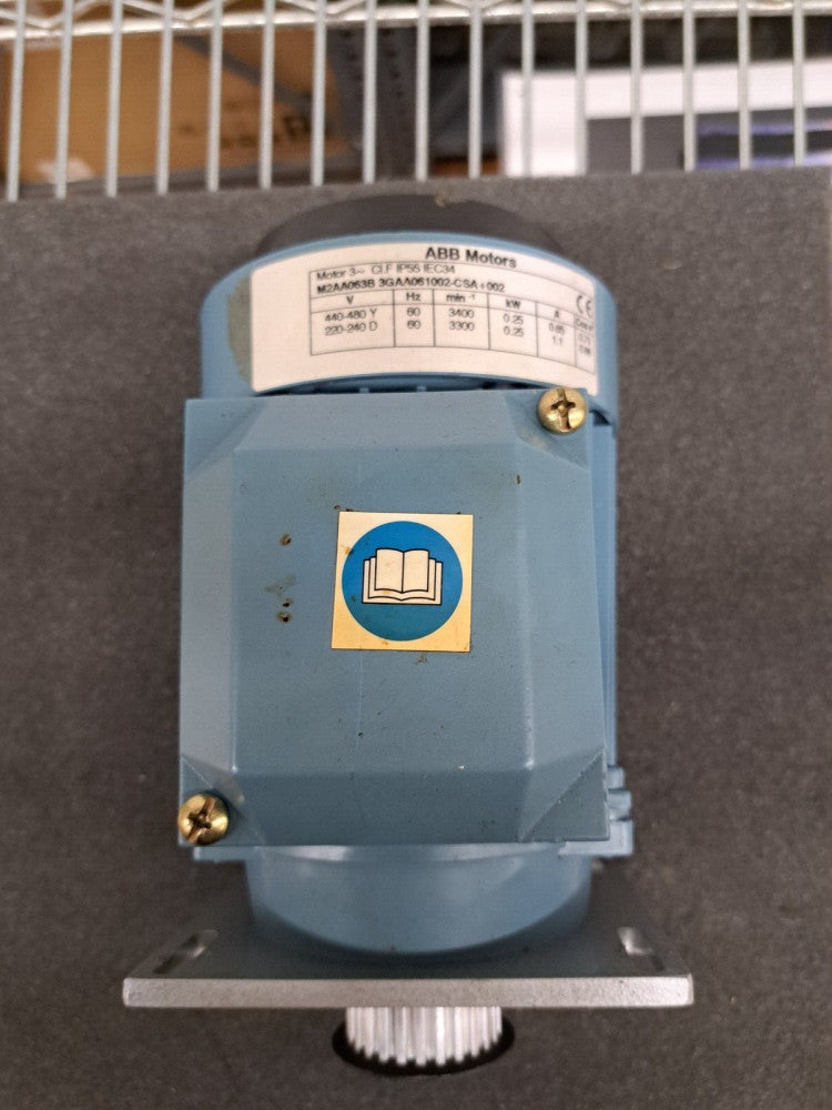 Used, ABB, M2AA063B, 3GAA062002-BSA 0.22 KW AC Motor 440-480 Volts 1660 Rpm