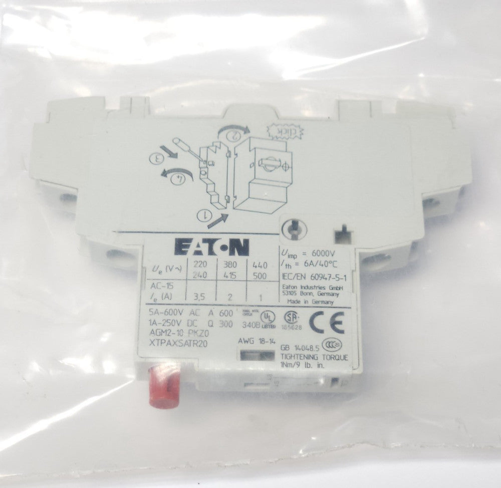 EATON XTPAXSATR20 Auxiliary Switch for Manual Motor Controller Starter 600 VAC