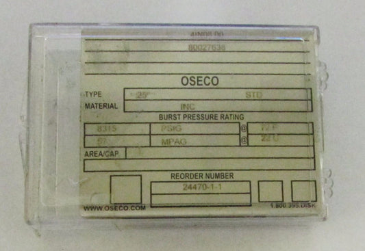 OSECO 4IN08.00 80027638 24470-1-1 Rupture Disc 8315 PSIG 
