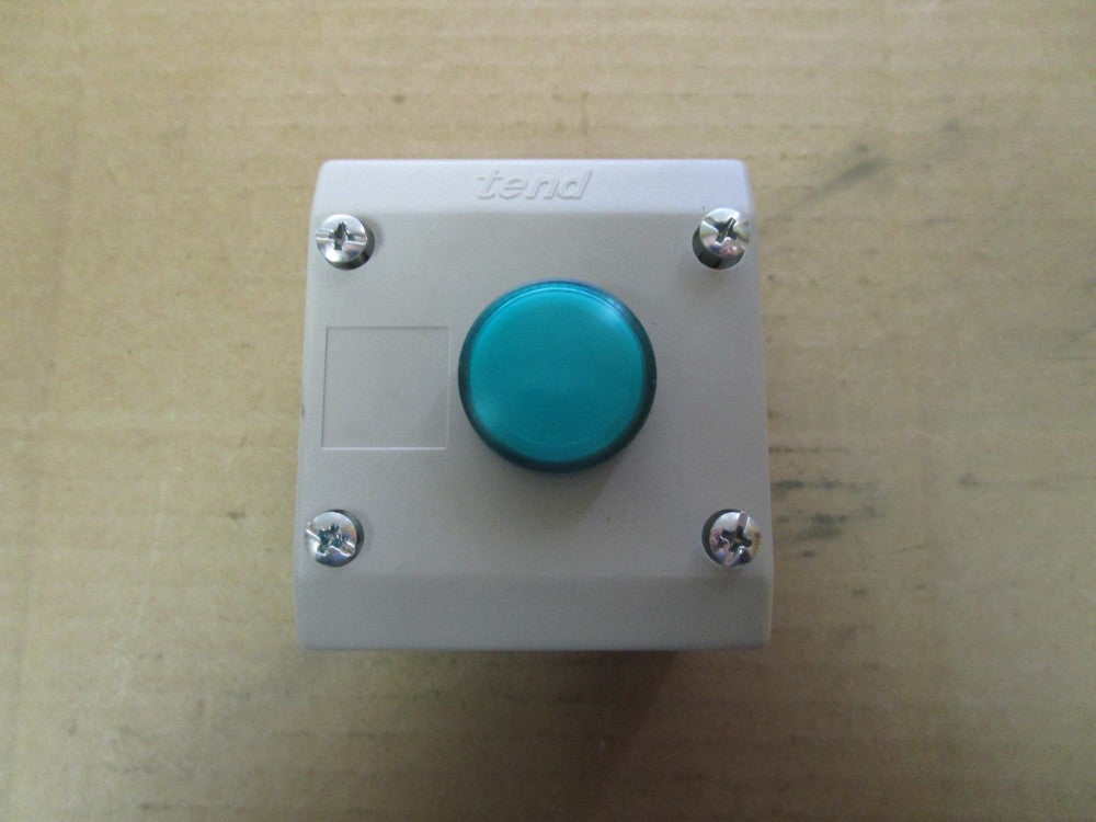TEND GREEN PUSHBUTTON STATION ENCLOUSURE w/ INDICATOR ZBV-6 3-1/4"X3"X2-3/4"