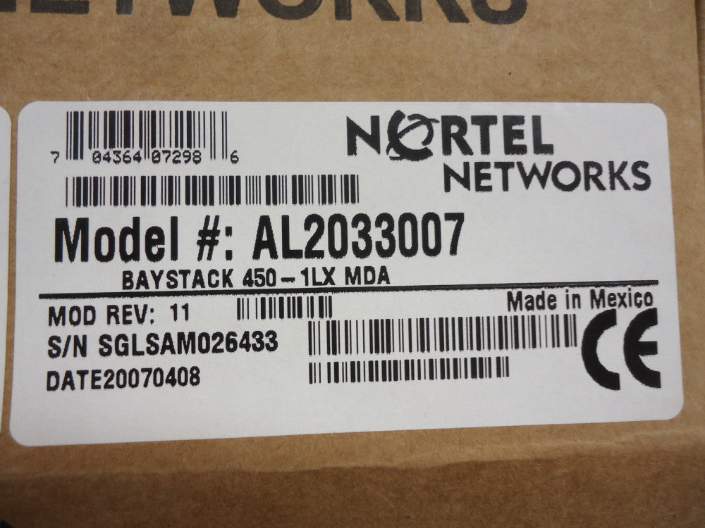 AL2033007 NORTEL NETWORKS BAYSTACK 450-1LX MDA BRAND NEW!