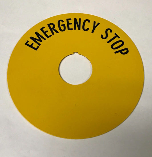 EATON MOELLER A22 1AK 299 Jumbo EMERGENCY STOP Legend Plate Label 22mm 3.5"