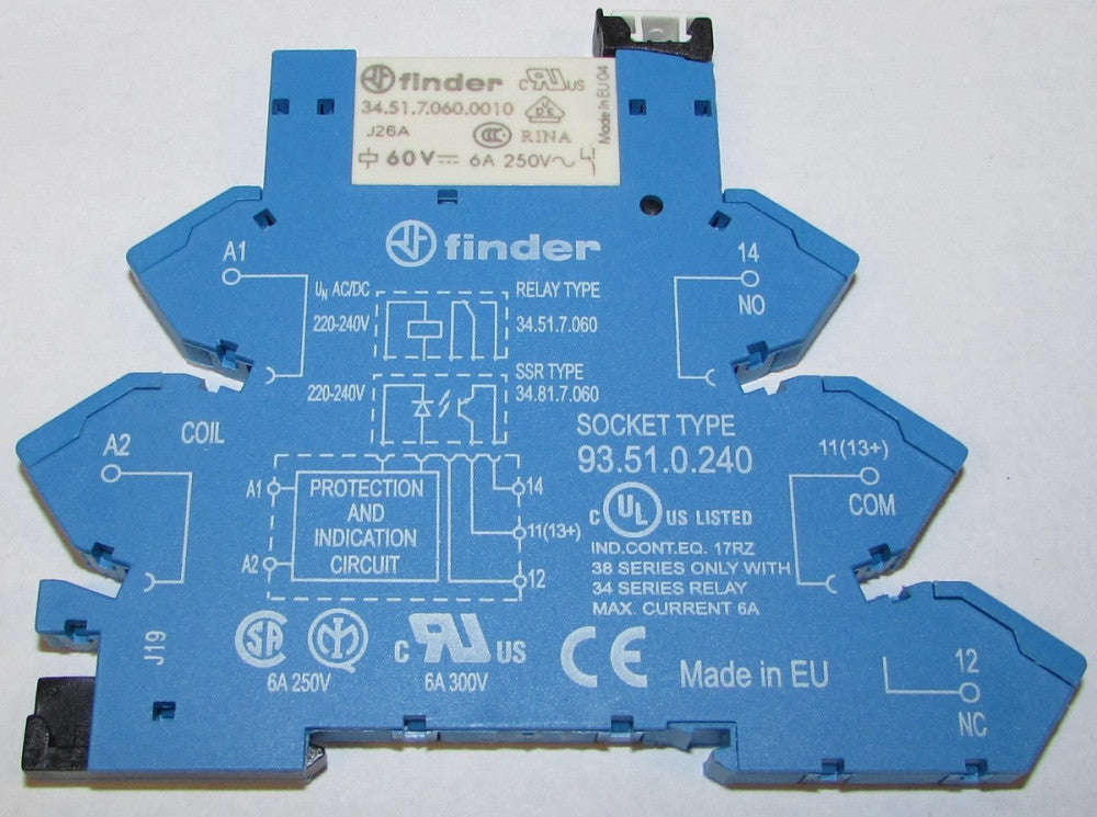 FINDER KOPPELRELAIS 38 61 0 240 0060 Modular Relay w/ Base 