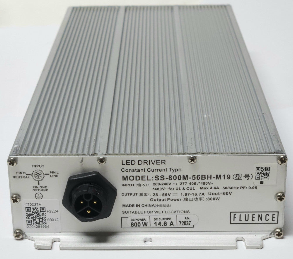 FLUENCE 72037 SS800M 56H M19 800 Watt LED DRIVER Input 200-480 VAC Output 28-56