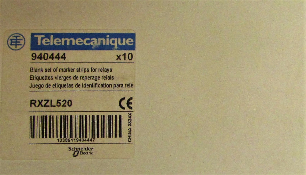 TELEMECANIQUE RXZL520 Relay Contactor Blank Marker Strips 940444