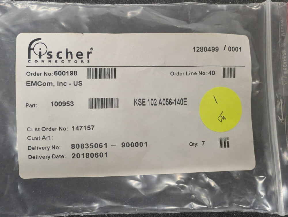 New, Fischer Connector, KSE 102 A056-140E, CABLE MOUNTED RECEPTACLE