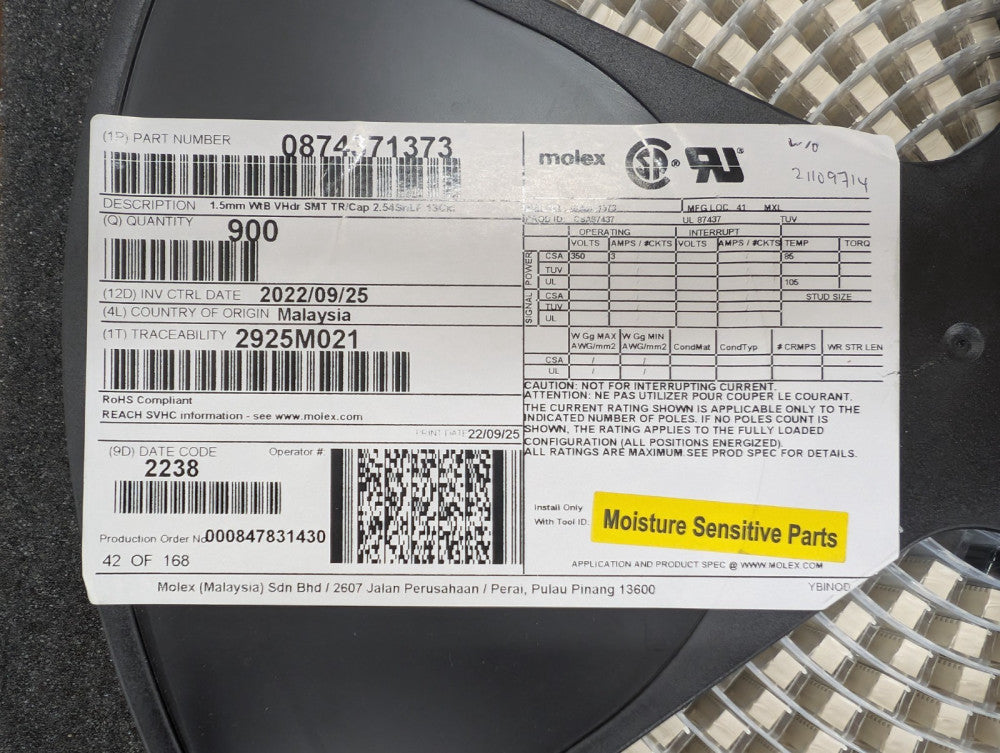 New, Molex, 87437-1373, CONN HEADER SMD 13POS 1.5MM - Lot of 900pcs