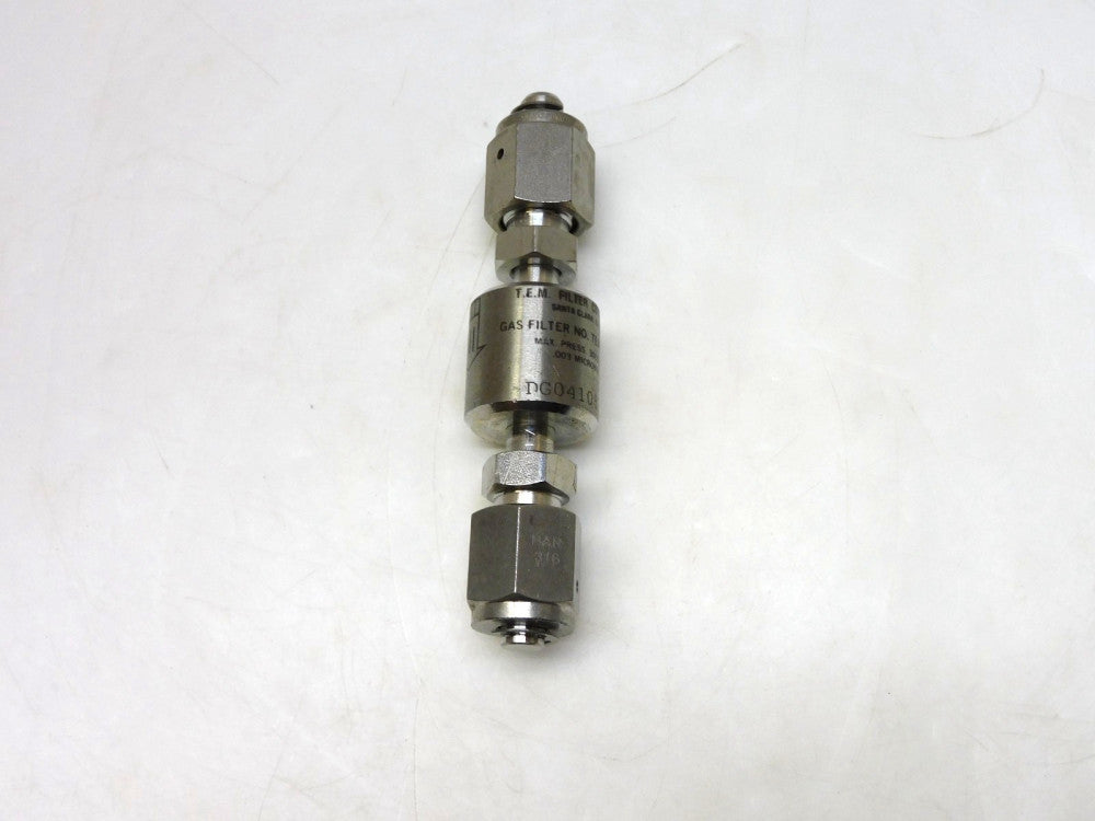 T.E.M. FILTER TEM-1775D GAS FILTER 3000PSI DG0410815 316 BAR .003 MICRONS
