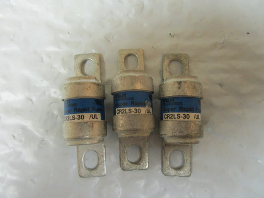 NEW LOT OF 3 FUJI ELECTRIC SUPER RAPID FUSE CR2LS-30/UL 30A AMP 250Vac CR2LS-30