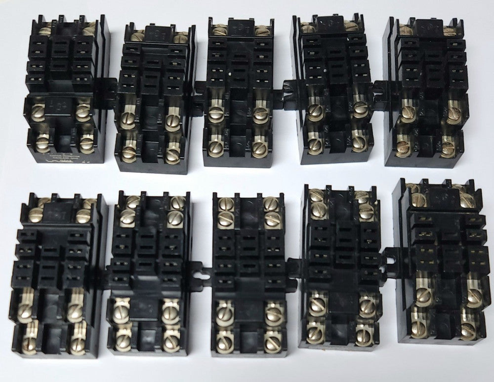 LOT OF 10 CUSTOM CONNECTOR QC08 Relay Base Square 8 Blade Socket 8 Terminal