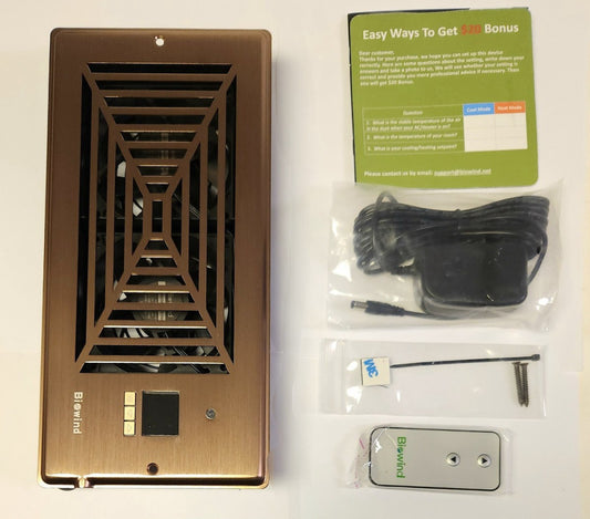 BIOWIND HZD 92F BZ AIRBOOST T4 BRONZE SMART VENT VAN 4" X 10" With Remote