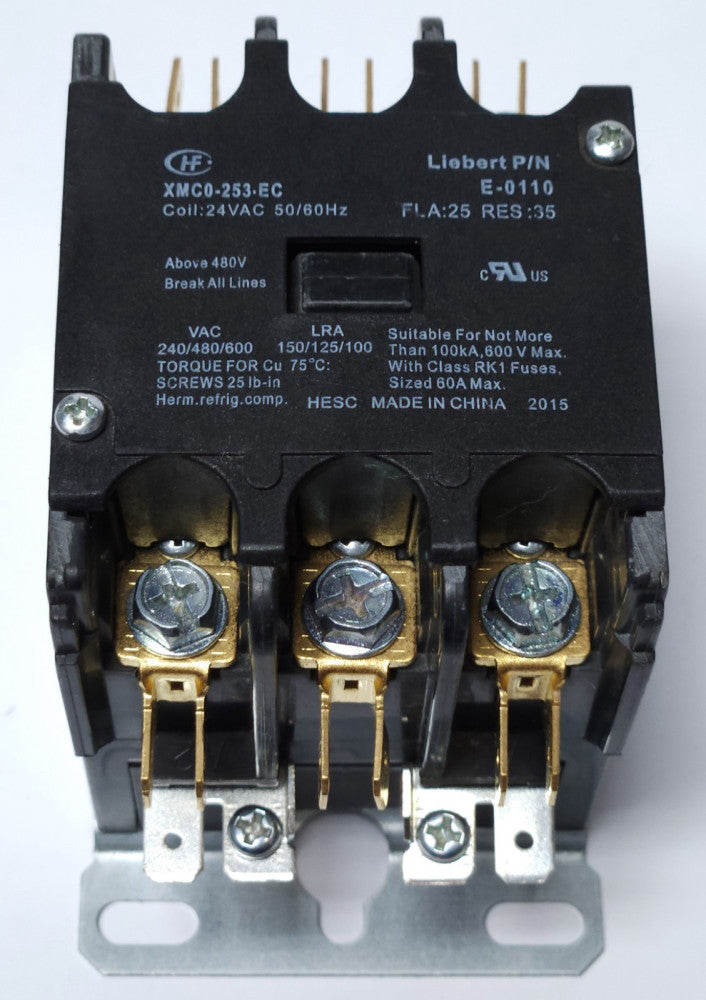 LIEBERT E 0110 HF XMCO 253 EC 24 VAC 3 Pole Contactor