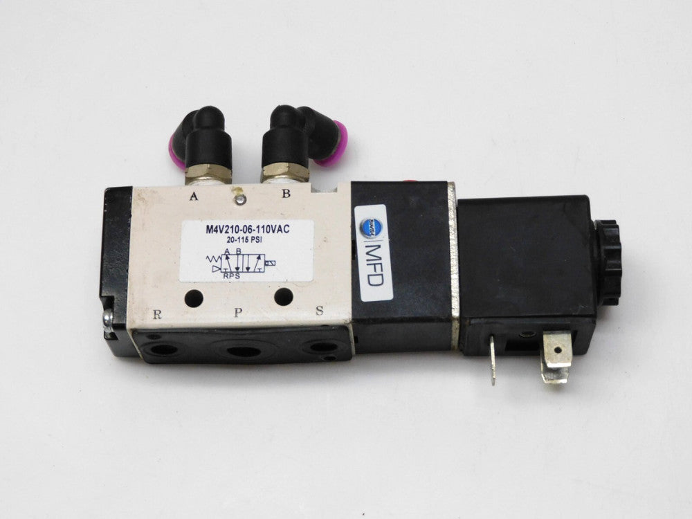 BIMBA M4V210-06-110VAC SOLENOID VALVE 20-115PSI 110V COIL 3.5VA 50/6Hz
