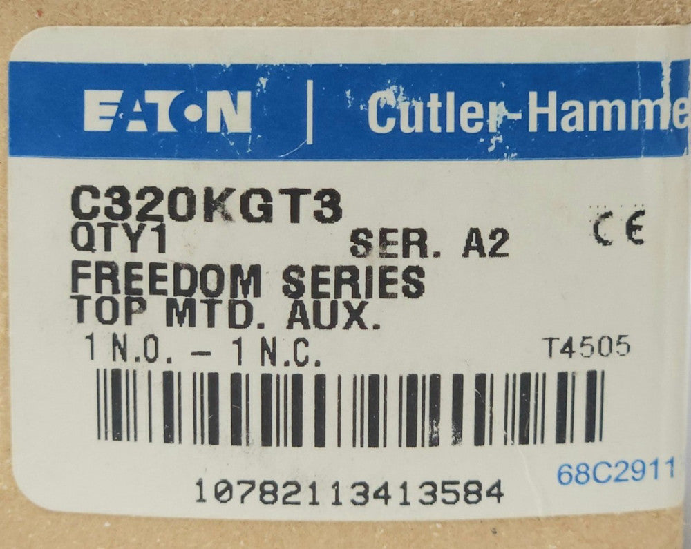 EATON CUTLER HAMMER C320KGT3 Freedom Series TOP Mount Auxiliary Contact 1 NO 1 N