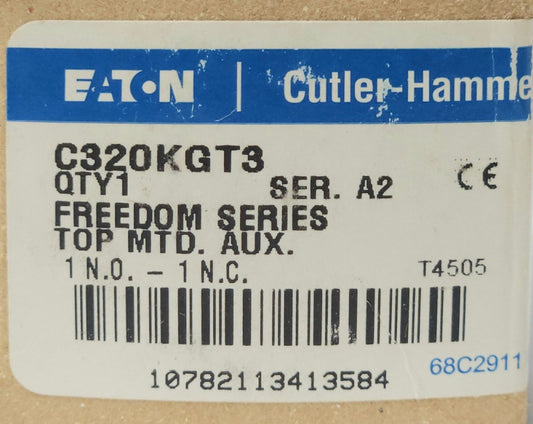 EATON CUTLER HAMMER C320KGT3 Freedom Series TOP Mount Auxiliary Contact 1 NO 1 N