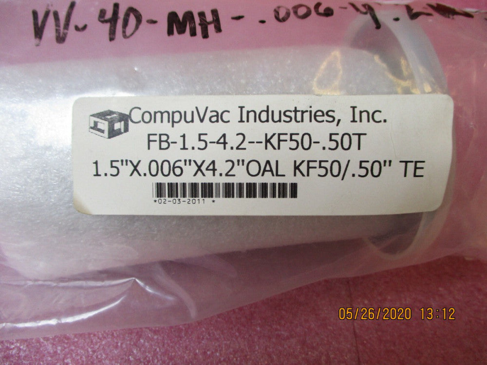 New - CompuVac Industries - FB-1.5-4.2-KF50-.50T 1.5"x.006"x4.2" OAL Vacuum tube