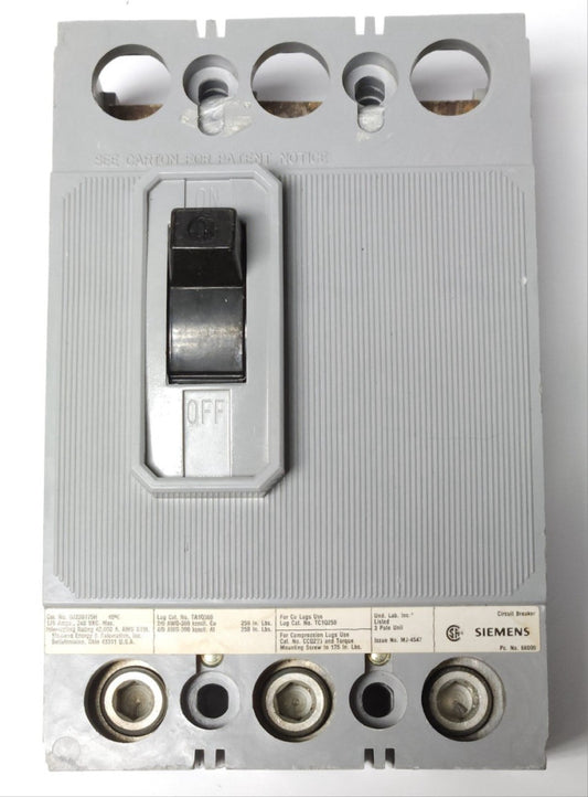 SIEMENS QJH23B175H 3 Pole 175 AMP Type QJ Circuit Breaker 240 VAC